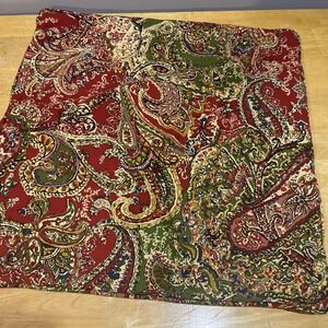 Pottery Barn Sienna Paisley Pillow Cover Euro Square 24"x24" Sham Red Green Blue